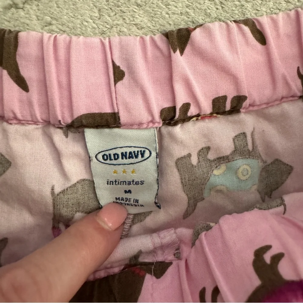 Old Navy pink with dog pattern lounge or sleep short shorts